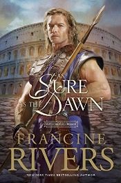 a book called "As Sure as the Dawn" with a picture of a gladiator