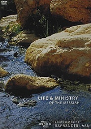 a documentary called "Faith Lessons on the Life and Ministry of the Messiah" with a picture of a brook running around rocks