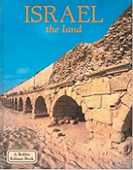 a book called "Israel - the land" with a picture of the Caesarea Maritima's aquduct
