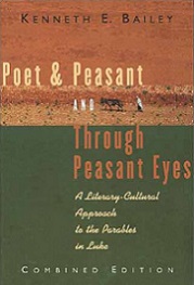 a book called "Poet and Peasant and Through Peasant Eyes" with a picture of a man dressed in robes and walking behind a donkey