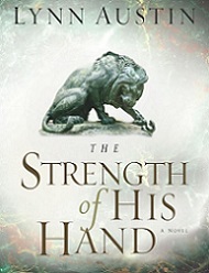 a book called "The Strength of His Hand" with a picture of a statue of a lion