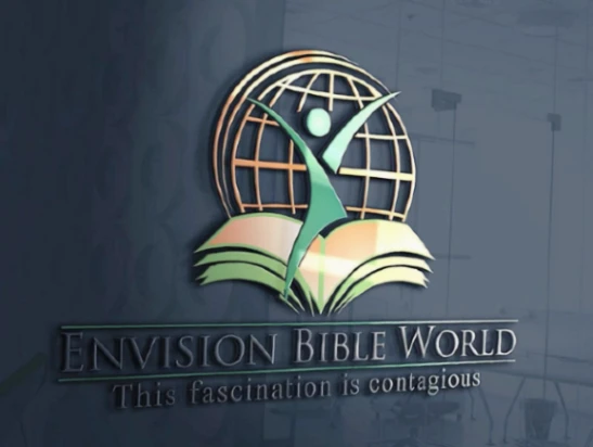 a picture of a plaque with the business logo Envision Bible World